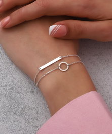 Heliophilia Silver Pulsera de Plata de Ley 925 con Colgante
